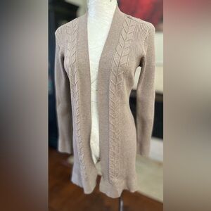 Carolyn Taylor Women's Brown Open-Front Cardigan